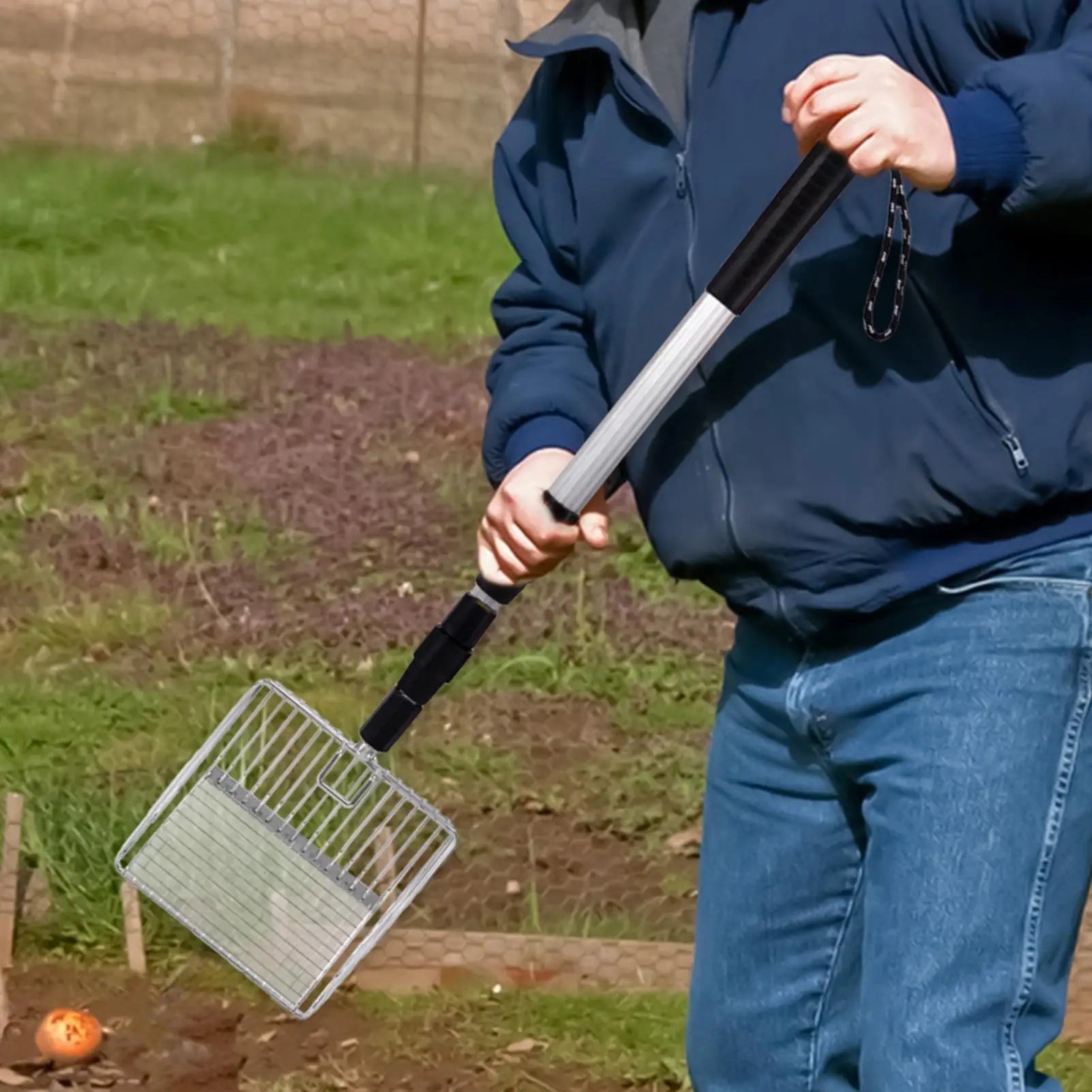 Chicken Coop Rake Stretchable Chicken Litter Scoop Poop Shovel for Chicken Coop Goat Stall Stable Cat Litter Scooper Zpaxo