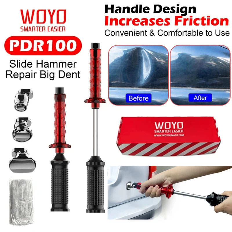 WOYO PDR100 Slide Hammer Dent Puller Kit – Paintless Dent Repair