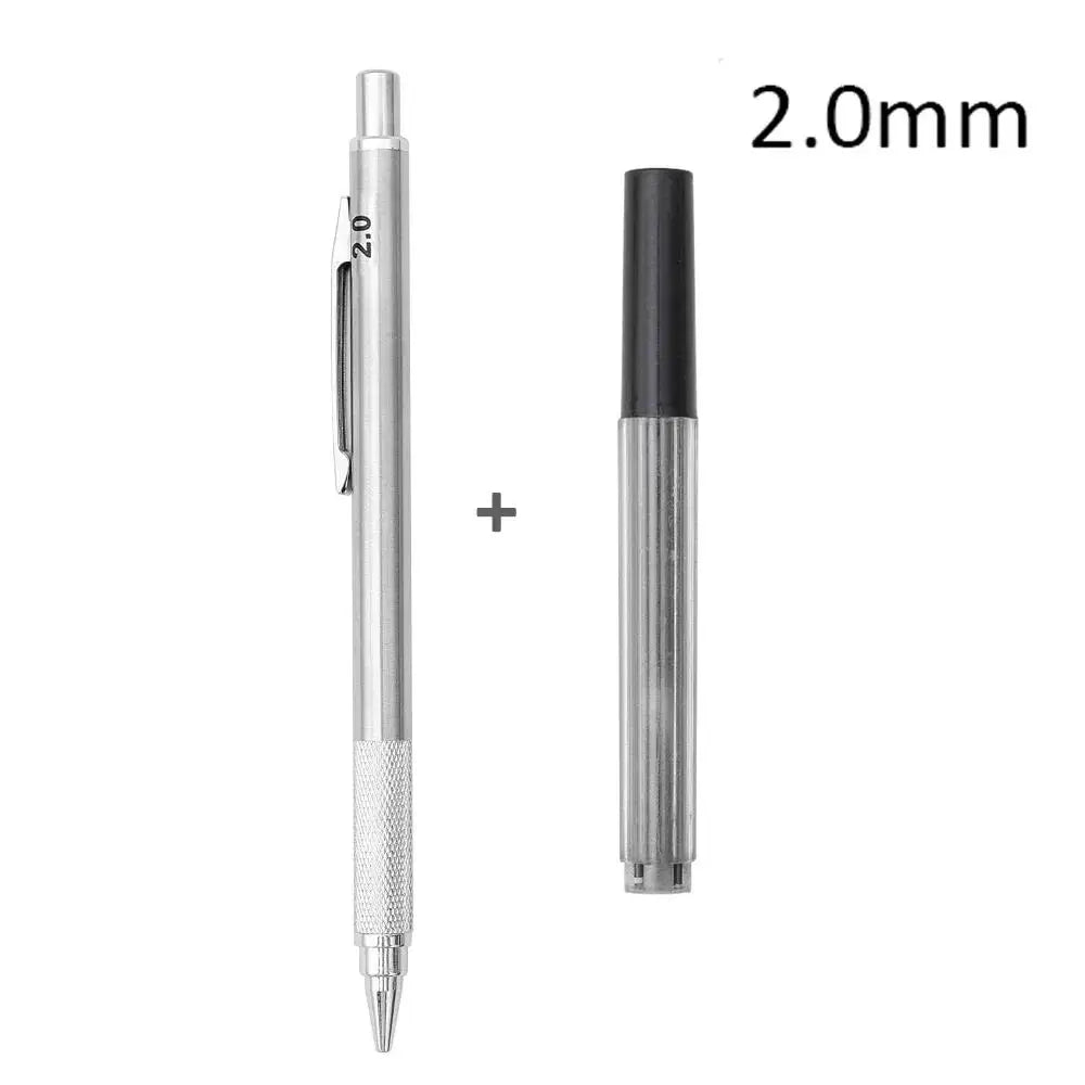 Mechanical Pencil 0.3 0.5 0.7 0.9 1.3 2.0mm 3.0mm Low Center of Gravity Metal Drawing Special Pencil Office School Art Supplies Zpaxo 1Pc 2.0mm Pencil