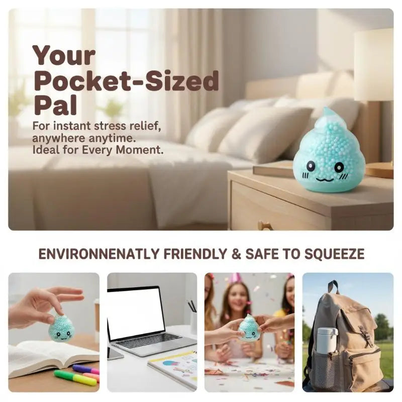 Squishy Poop Stress Relief Balls Colorful Fidget Toys Girls Kids Zpaxo