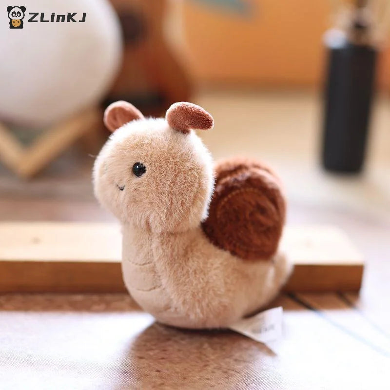 ▶1PCS Small Insect Animal Plush Toy Doll Keychain Cute Snail Bee Creative Stuffed Doll Bag Pendant Keyring Birthday Gift Zpaxo