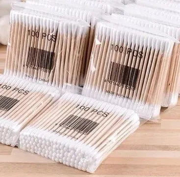 500-Pack Double-Head Wood Cotton Swabs – Ear, Nose & Makeup Cotton Swabs Zpaxo 500pcs 1