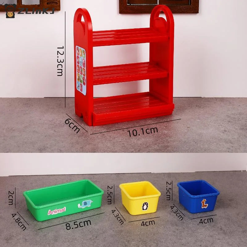 ▶1 Set Scene Decoration Toy 1/6 Dollhouse Miniature Storage Rack Model Display Stand Storage Rack Doll House Accessories Zpaxo
