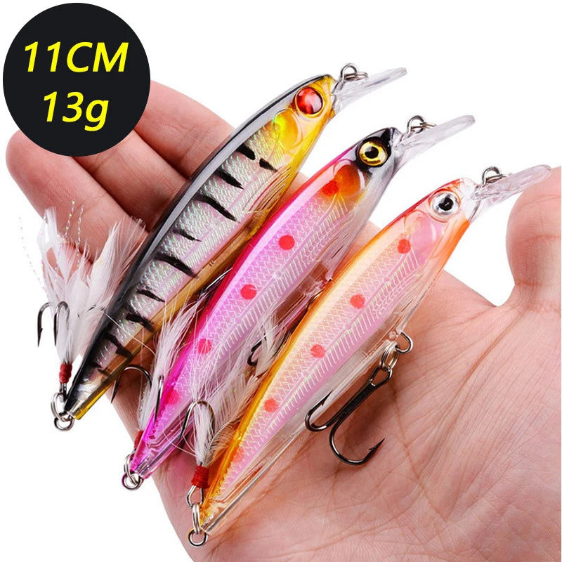 Biomimetic Minnow Fishing Lure Set | 11CM 13G Hard Bait 3/5/8PCS Minnow Fishing Lure Zpaxo