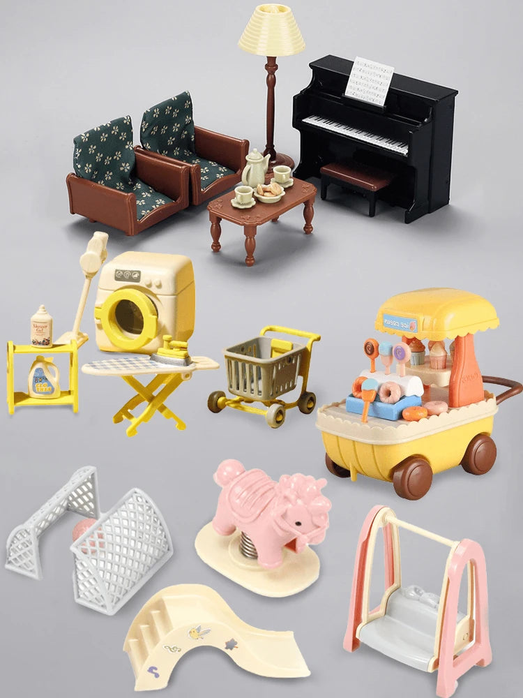 1 12 Miniature Furniture Forest Family Simulation Scene Model Variou