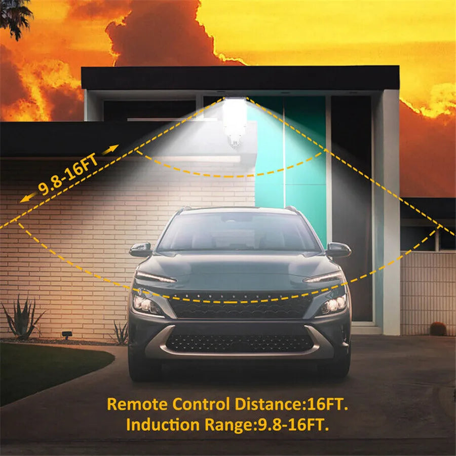 Solar Street Lights with Motion Sensor Outdoor Patio LED/COB Lamp Waterproof Remote Control Security Lighting Light for Garden Zpaxo