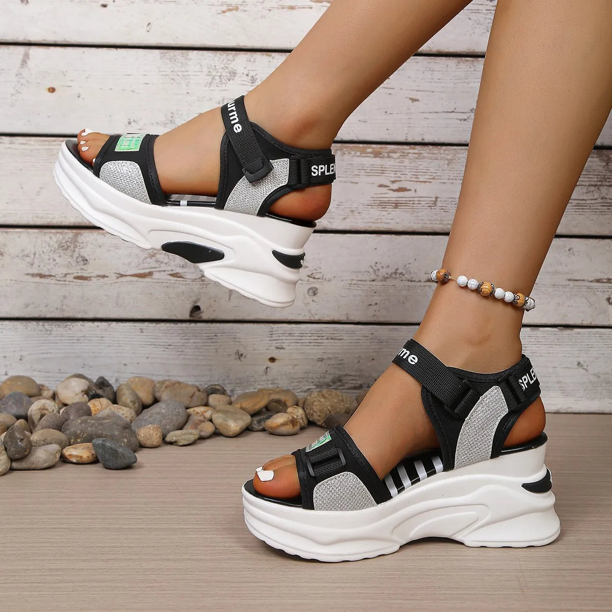 Women Sandals Casual Heightening Slope Shoes Summer Platform Wedge Zpaxo