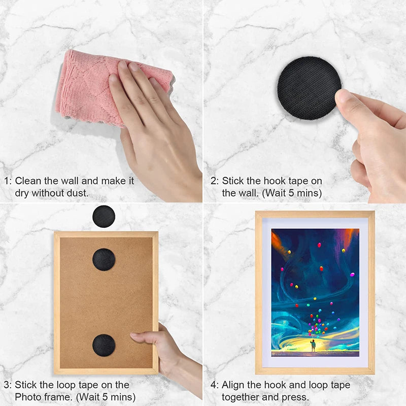 6cm Round Black Self Adhesive Hook and Loop Dots Waterproof Sticky Glue Coins Tape Loop Fastener For Home Classroom Office Zpaxo