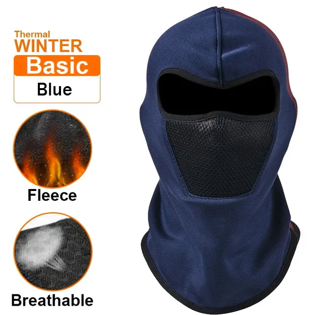 Thermal Winter Balaclava Cycling Full Face Mask Warm Outdoor Sports Motorcycle Ski Fishing Hunting Mask Fleece Scarf Cap Bandana Zpaxo Blue