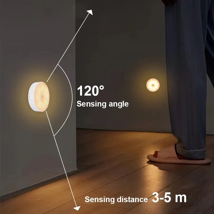 USB Rechargeable Motion Sensor LED Night Light | Circle Lamp