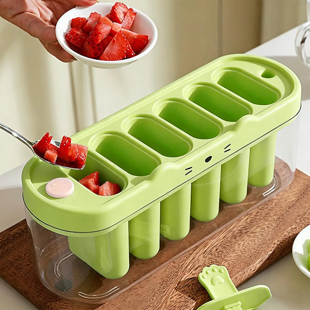 6-Cavity Popsicle Mold – Ice Pop Maker with Sticks Popsicle Mold Zpaxo