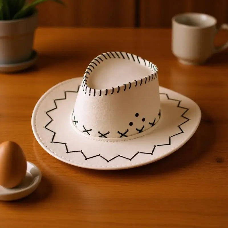 Women Men Cowboy Hat Western Suede Cowgirl Hats Fashion West Fancy Zpaxo White