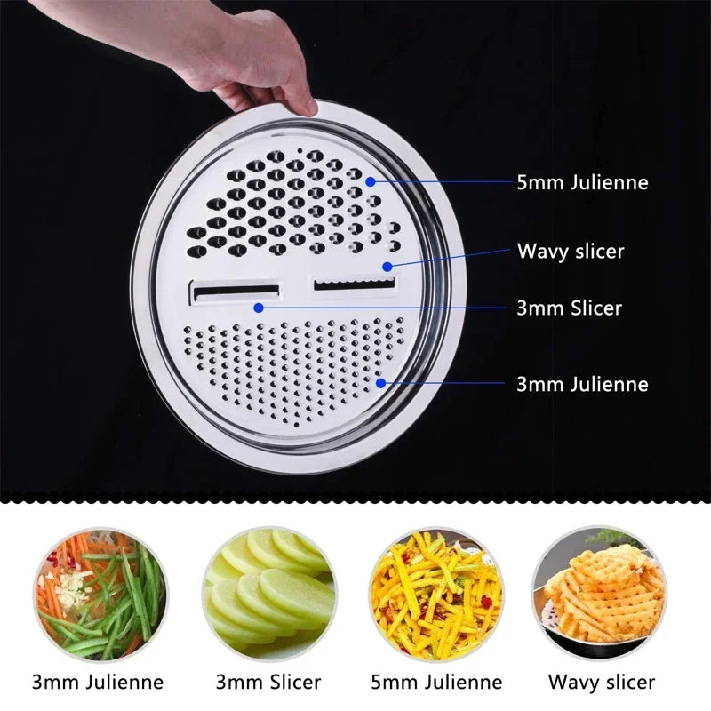 3 in 1 Vegetable Slicer Cutter Graters Drain Basket Stainless Steel Vegetable Salad Maker Bowl Kitchen Accessories Gadget Zpaxo