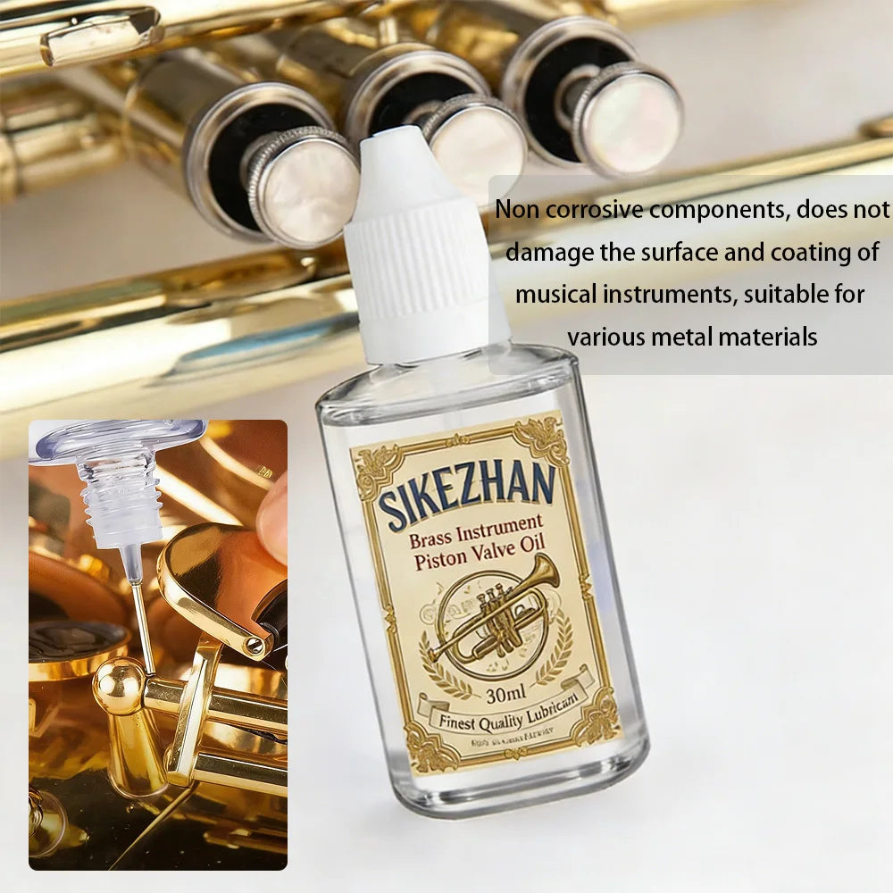 Premium Brass Valve Oil for Trumpet Trombone Tuba - Long-Lasting Piston Lubricant, Smooth Action & Fast Response Brass Care Oil Zpaxo