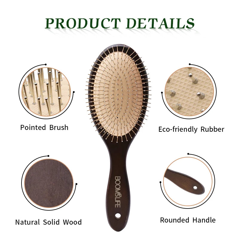 BOOMSLIFE Wood Cushion Hair Brush – Detangling & Scalp Massage Cushion Hair Brush Zpaxo