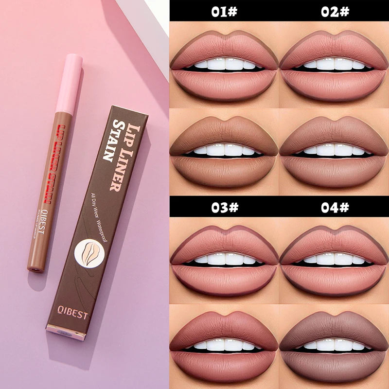 2-in-1 Matte Lip Liner Smooth Application Waterproof Anti Smudge