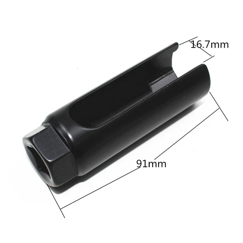 1pc Universal 22mm 1/2'' Drive Car Oxygen Lambda Sensor Socket Wrench Removal Installation Tool Professional Car Accessories Zpaxo Black wide mouth