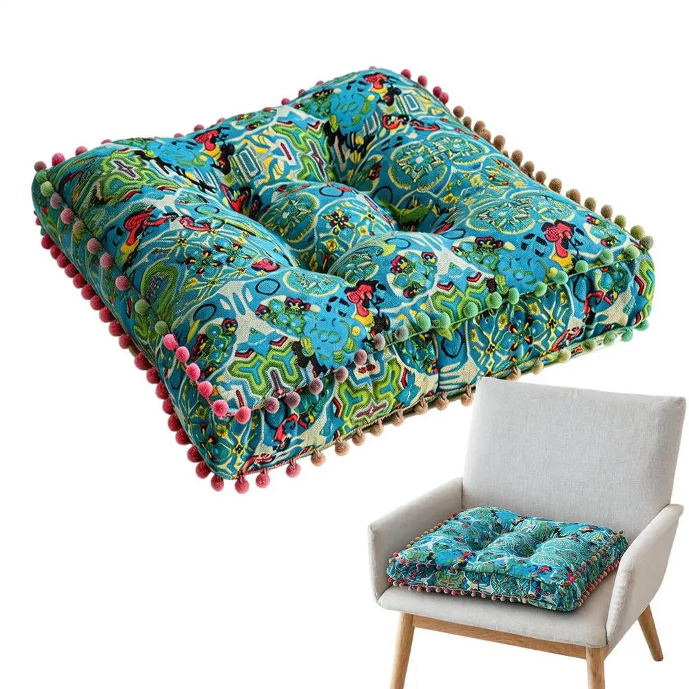 Chair Seat Cushion 16x16 Inch Non-slip Boho Pads Indoor Cushions Home