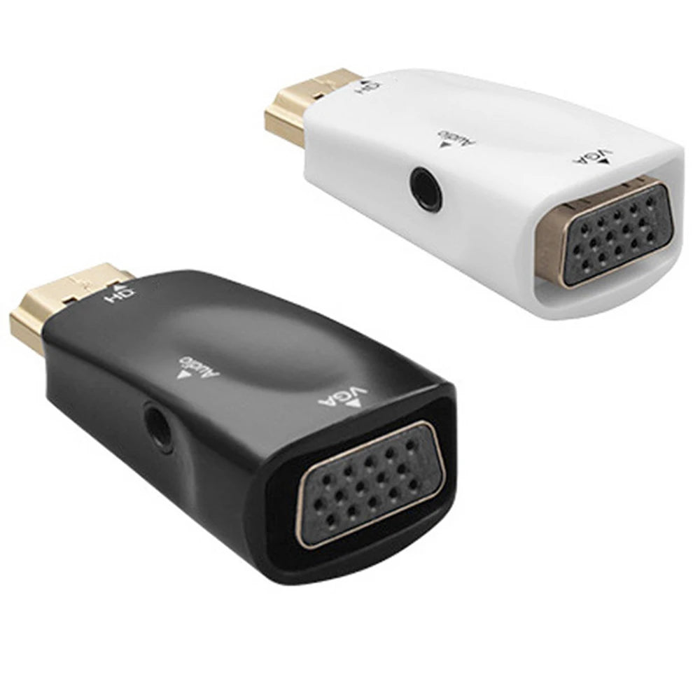 HD 1080P HDMI-compatible VGA Cable Converter Adapter Jack Audio Zpaxo