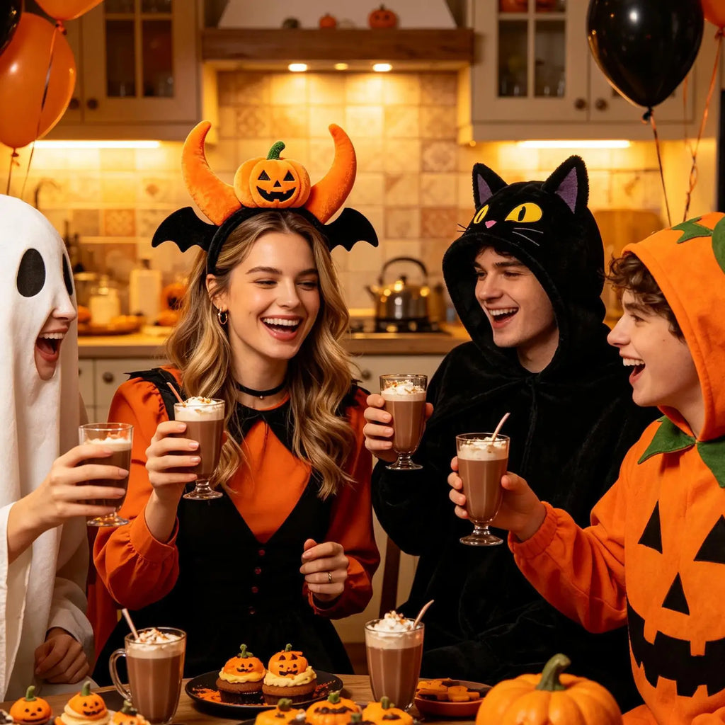Pumpkin Headband Fuzzy Spooky Elastic Bat Wings Headpiece Hair Bands
