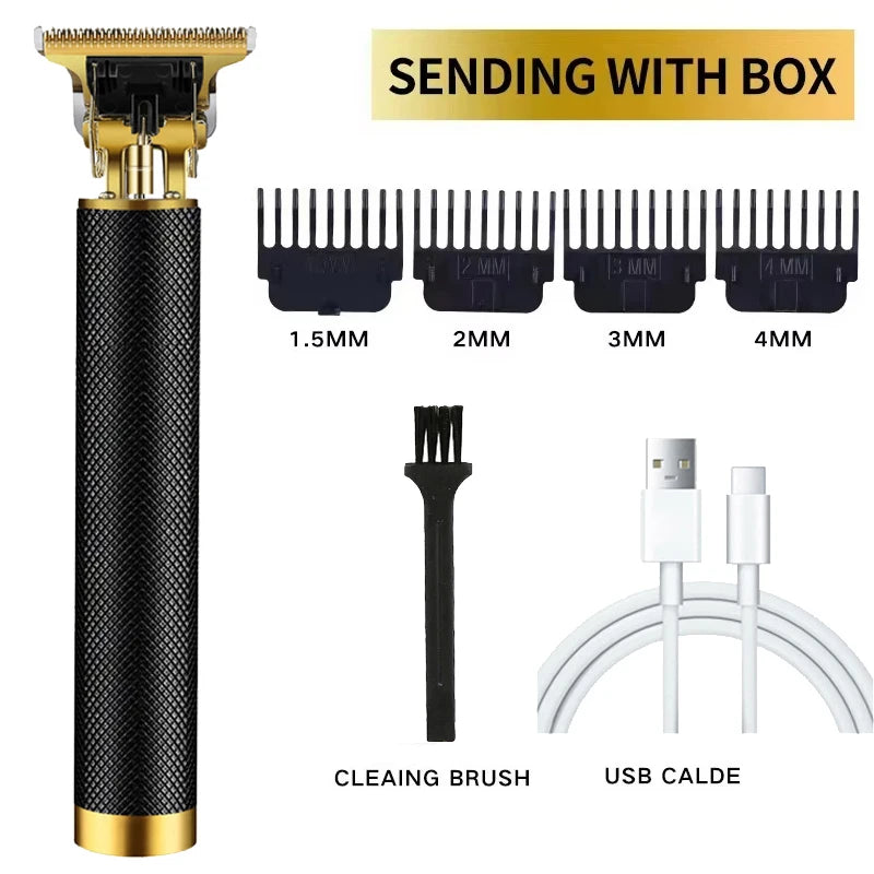 Electric Hair Cutting Machine Vintage T9 Clipper Hair Rechargeable Man Shaver Trimmer For Men's Barber Professional Hair Trimmer Zpaxo 061-BlackMesh