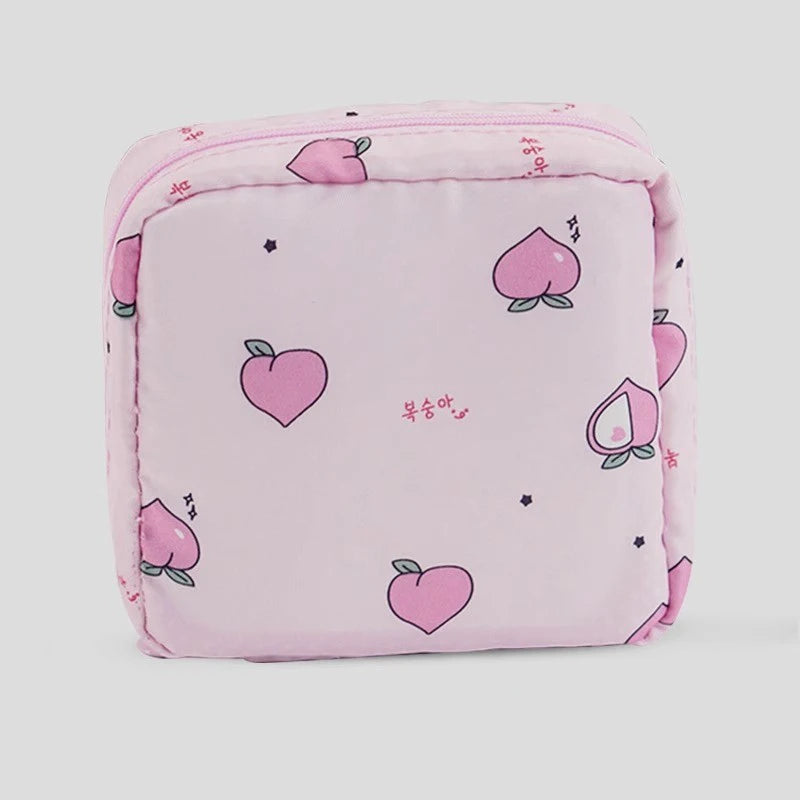 Women Portable Sanitary Pads Storage Bag Tampon Pouch Napkin Cosmetic Zpaxo honey peach