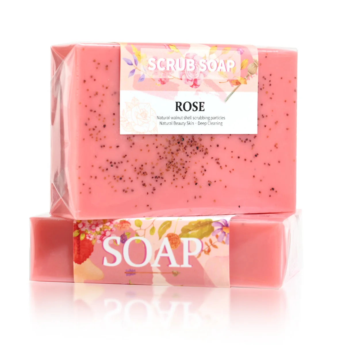 Rose Essential Oil Walnut Exfoliating Handmade Facial Soap 100g Exfoliating Face Soap Zpaxo