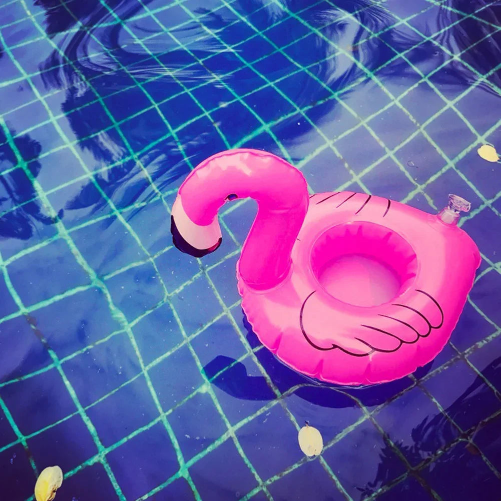 10-1PCS Inflatable Cup Holder Swimming Float Bathing Pool Flamingo Drink Holder Party Decoration Bar Coasters Pool Accessories Zpaxo