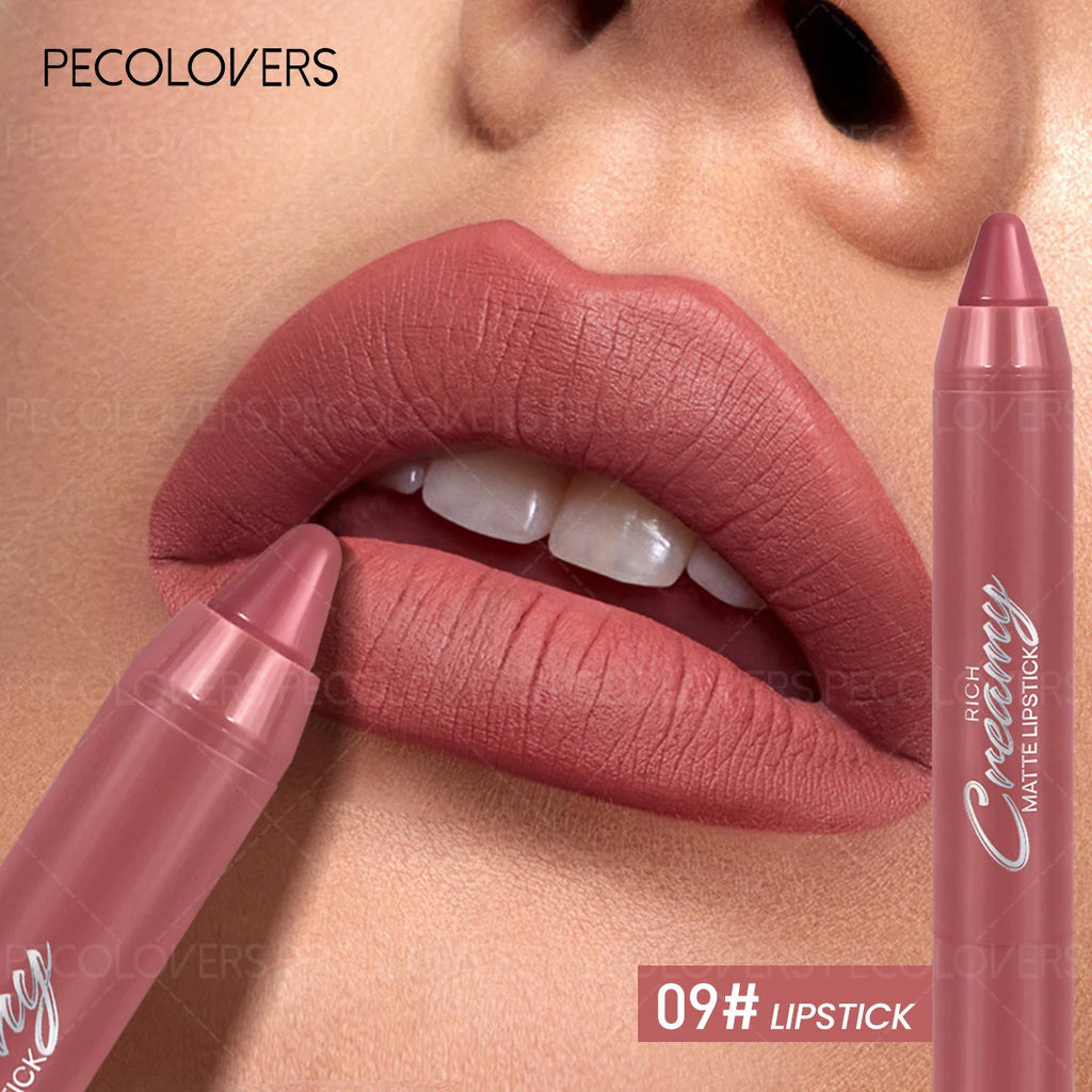 1PC Moisturizing Lip Lipstick Nude Brighten Sexy Red Lip Gloss Water Light Solid Glass,Non-Stick of Cup,Long-lasting Waterproof Zpaxo 09