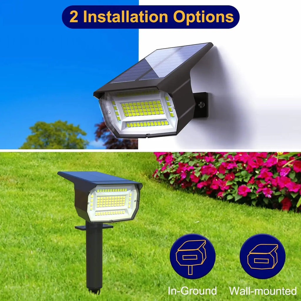 72LED Outdoor Waterproof IP65 Landscape Spotlights 3 Modes Solar Powered Flood Lights For Outside Garden Lawn Patio Driveway Zpaxo