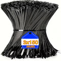 Black Cable Ties Nylon Adjustable Self-locking Fastening Rings Zip Tie Cable Wires Fixing Ties for Home Offices Industrial Zpaxo Black-3x150mm 100pcs