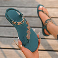 Women Flats Sandals Soft Bottom Low Heels Sexy Woman Non-slip Shoes Zpaxo blue 38
