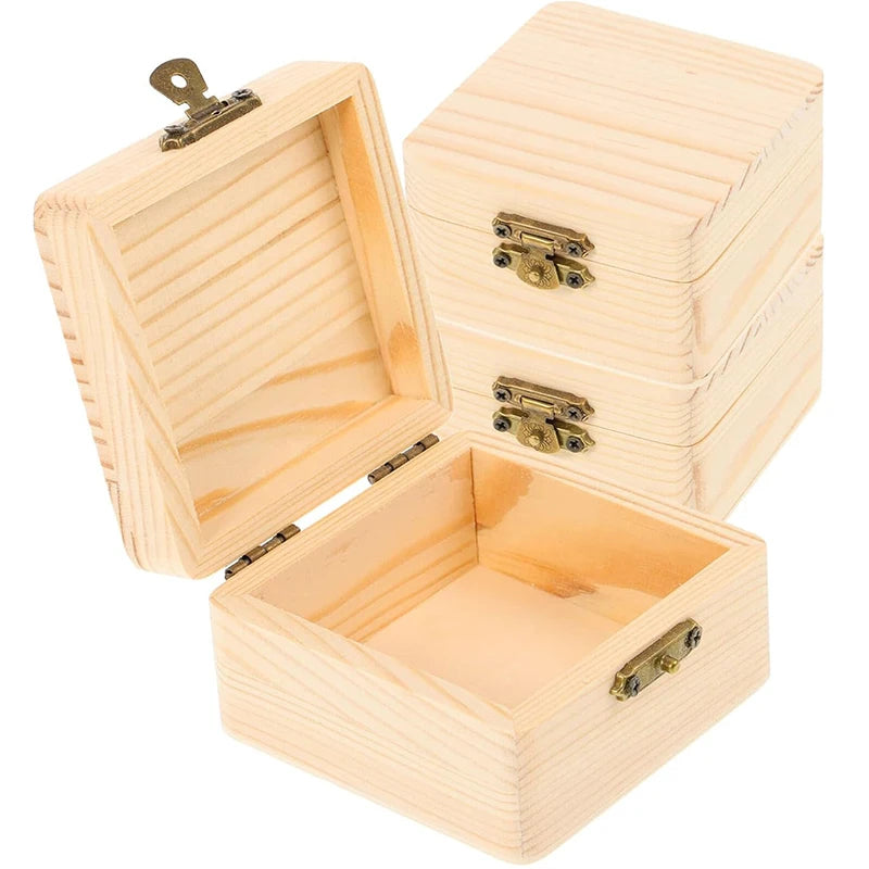 CM1 8x8x4 Plain Natural Wooden Packing Box Jewelry Storage Home