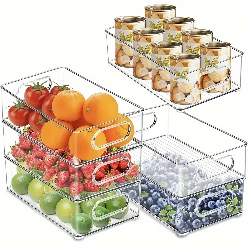 Clear Stackable Storage Organizer Box – Fridge, Kitchen & Desk Storage Organizer Box Zpaxo