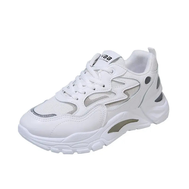 2023 Shoes Female Spring Net Breathable Stripes Hit White Sports Zpaxo WHITE 38(Foot 24cm) China Mainland