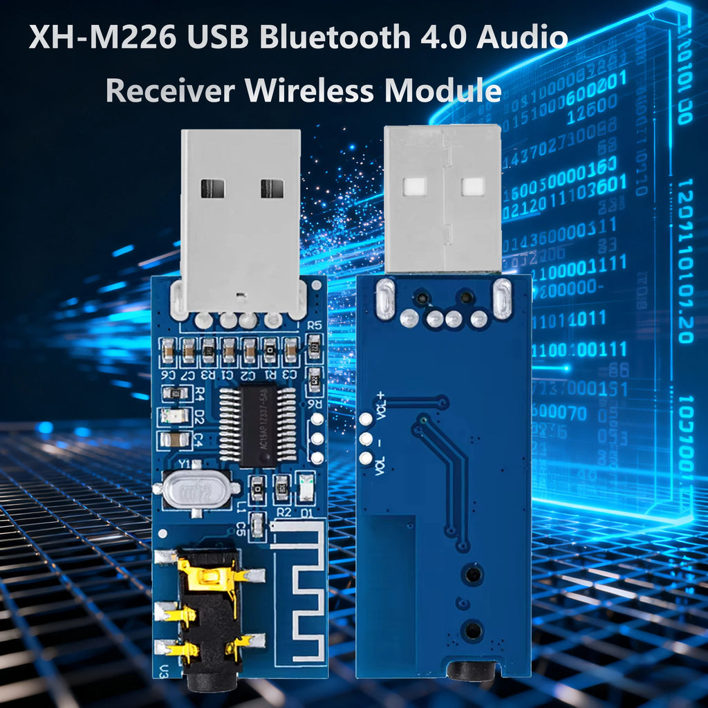 Bluetooth 4.0 Wireless Audio Decoder Board, XH-M226 Receiver Module with USB Port and LED Indicator Zpaxo