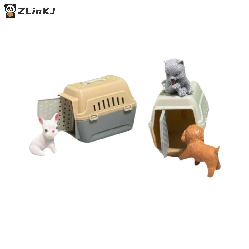 2 Realistic Mini Dog Cat Cage Door Miniature Dollhouse Pet House Doll Zpaxo