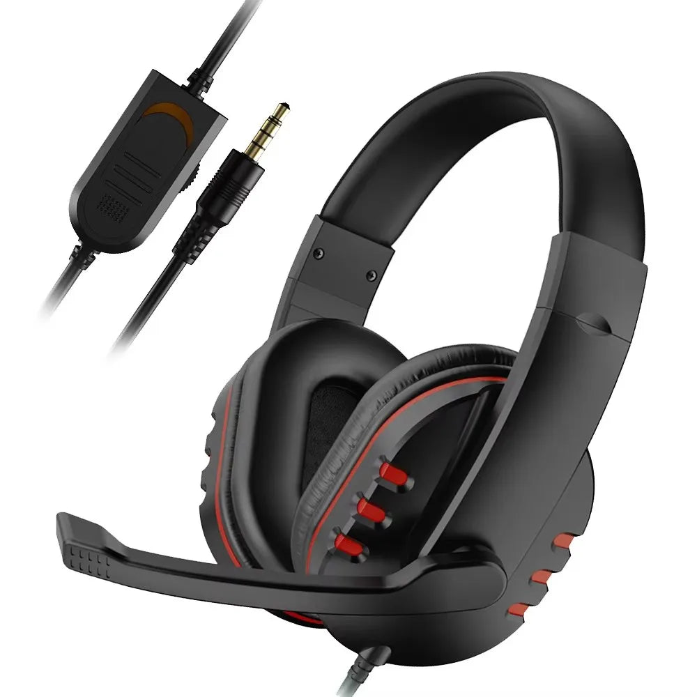 Wired Gaming Headphones Game Headset Noise Cancelling Earphone Zpaxo Red