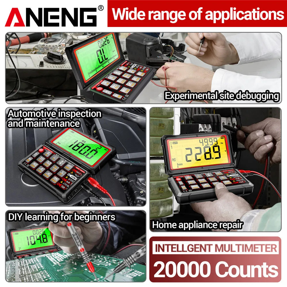 ANENG 623 Car Multimeter Voltage Current Ohm Meters Capacitance Pulse