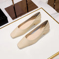 Flat Shoes for Women 2025 Spring Autumn Leisure Work Shoes Retro Fashion Flat Heel Women's Shoes Square Toe Ladies loafers Zpaxo Creamy-white 36