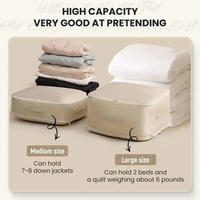 Compression Dustproof Organizer Storage Bag Large Capacity Moisture-proof Clothes Quilt Moving Bag Self Compression Organizer Zpaxo