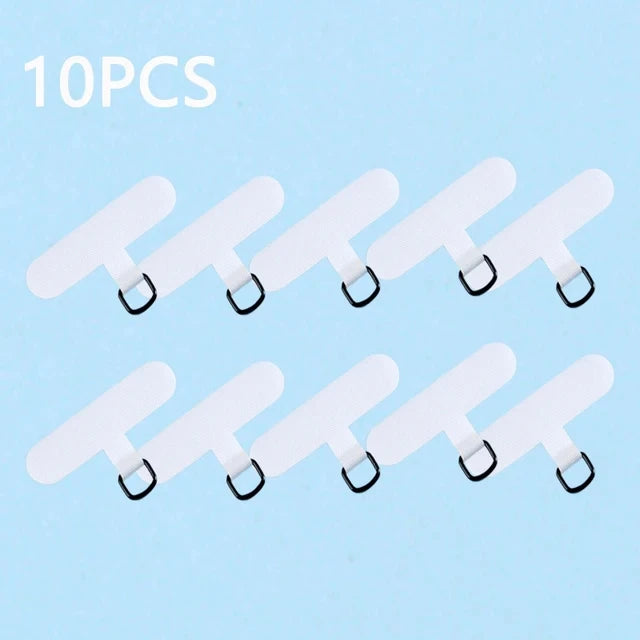 10/5/1Pcs Universal Tpu Mobile Phone Anti-lost Lanyard Card Gasket Nylon Detachable Phone Hanging Cord Strap Patch Tether Pad Zpaxo 10pcs white