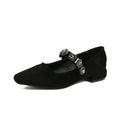 Pumps Shoes Women 2025 Spring Autumn Square Toe Love Leopard Pattern Diamond Belt Shallow Mouth Mary Jane Single Shoes for Women Zpaxo Black 39