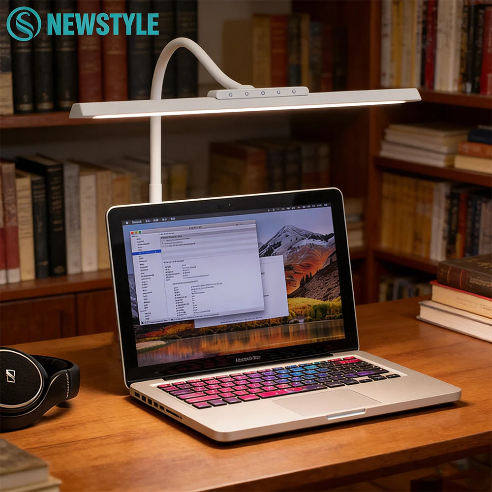 LED Single-Head Touch-Control Full-Spectrum Eye-Caring Desk Lamp 12W 80LED RA95 No Blue Light Flicker Stepless Dimming Desk Lamp Zpaxo