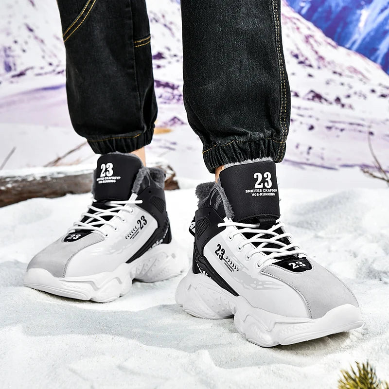 Men Boots Winter Slippers Warm Shoes Waterproof Non-slip Plush