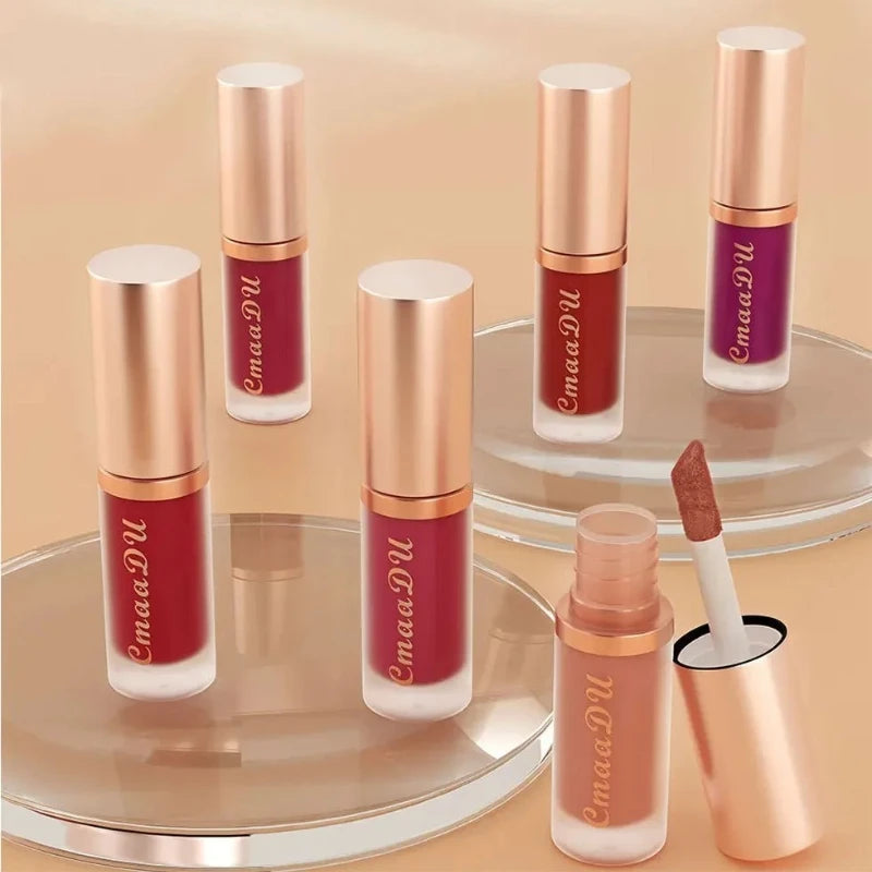 12 Colors Matte Velvet Lip Glaze Waterproof Liquid Lipstick Nude