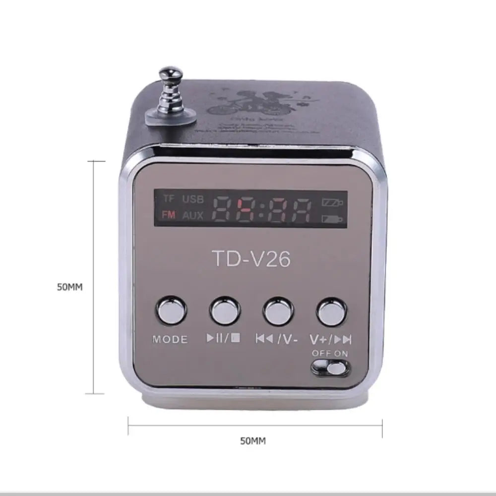 Bluetooth Speaker FM Radio Portable Mini Radio Mini Bluetooth Speaker Voice Suitable For Computer Mobile Phone MP3 Music Voice Zpaxo TD-V26