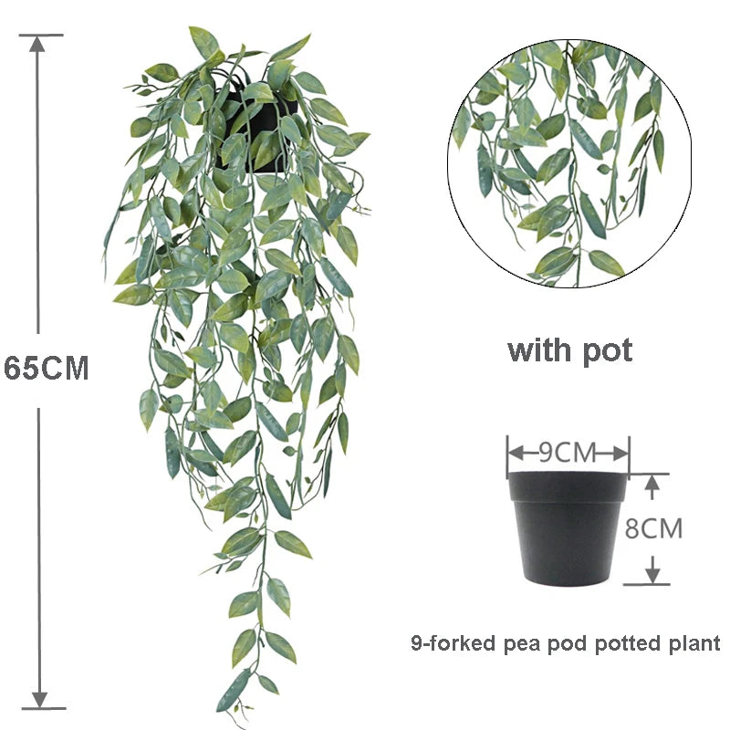 Artificial Hanging Plants Fake Potted Greenery Eucalyptus Mandala Zpaxo Ped Pod B