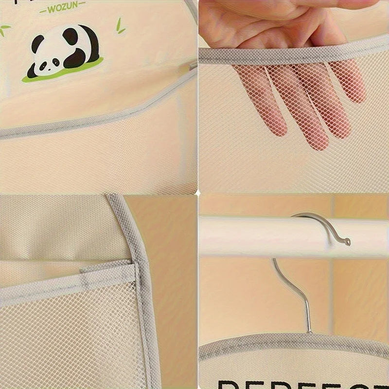 2PCSTriple-Tier Hanging Underwear, Socks, and Bra Grid Organizer-For Dorm vs. Home Wall Hanging Storage Bag Zpaxo