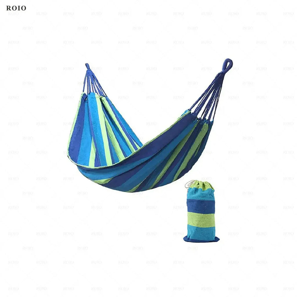 Camping Hammock Thickened Durable Fabric Canvas Single Hammocks Travel Swing Chair Hanging Bed Double Outdoor Hammock with Bag Zpaxo As shown